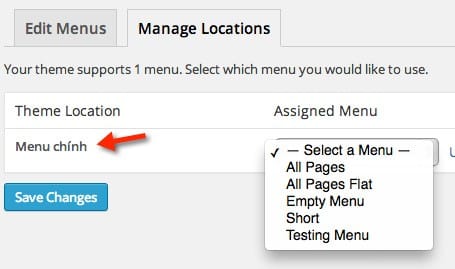 Cách tạo menu trong WordPress